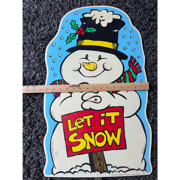 Vintage Snow Man Winter Yard Sign. 1998 Impact Plastics Large Snowman Sign - Picture 6 of 7